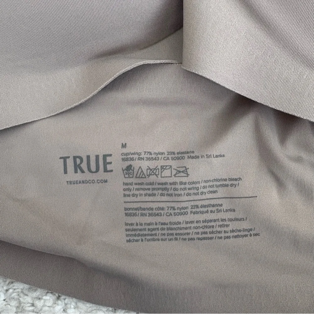 True & Co. Scoopneck Seamless Gray Beige Bralette